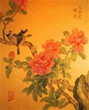 《茶花》，金版，69×46cm ，2000