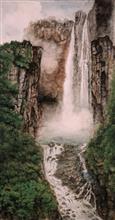 《安格拉瀑布》，宣紙，108×250cm，2008