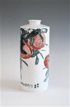 南山寿果-高度42.5cm-肚径18.5cm-150件-釉下彩瓷瓶-2011年