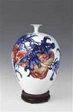 蓬莱圣果-高48cm-肚径35cm-200件-青花釉里红瓷瓶-2011年