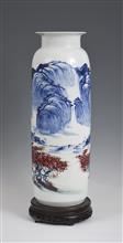 天台胜景2-高度58cm--肚径20cm-200件-青花釉里红瓷瓶-2009年
