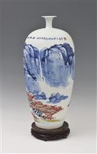 万古江山2-高度60cm--肚径26cm-200件-青花釉里红瓷瓶-2014年