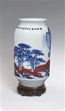 云白山奇1-高度41cm--肚径22cm-150件-青花釉里红瓷瓶-2009年