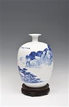 天生万福山-高度39cm--肚径26cm-150件-青花瓷瓶-2013年