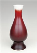 100件郎窑红釉花苞瓶-高33.5cm-肚径12.5cm-口径8cm-底径12cm