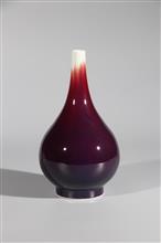 玫瑰紫釉胆瓶-高28cm-肚径14cm-口径3cm