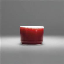朗窑红釉直身杯-高4.5cm口径6cm-肚径5.5cm-底径5cm-1