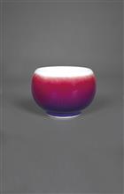 玫瑰紫釉圆形杯-高5cm-肚径7cm-口径6cm-底径4cm