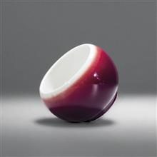 玫瑰紫釉圆形杯-高5cm-肚径7cm-口径6cm-底径4cm-3
