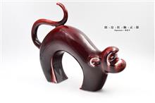 朗窑红釉灵猴-高29cm-长40cm-宽10cm-3
