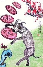 李立之作品《紫气东来》写意动物 纸本水墨设色 2018年