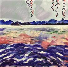 《西湖风光三--荡漾》50×50cm  布面油画 2020年