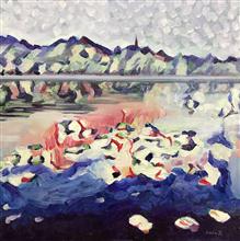 《西湖风光二--层叠》50×50cm  布面油画 2020年