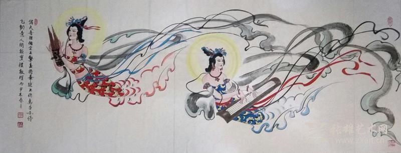 【敦煌写意飞天】邓一石写